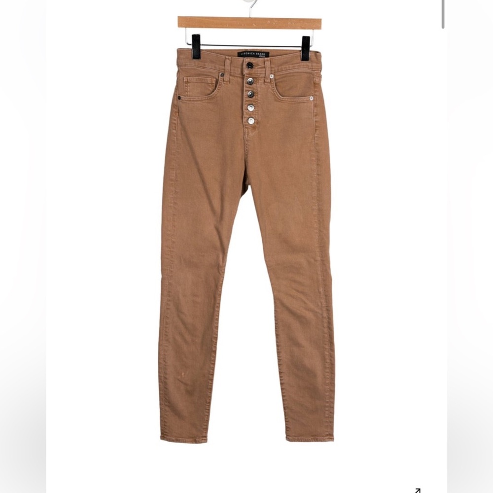 Veronica Beard High Rise Skinny Tan Jeans